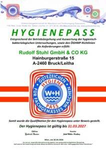 Hygienepass bis 31.03. 27 Hygienepass bis 31.03. 27
